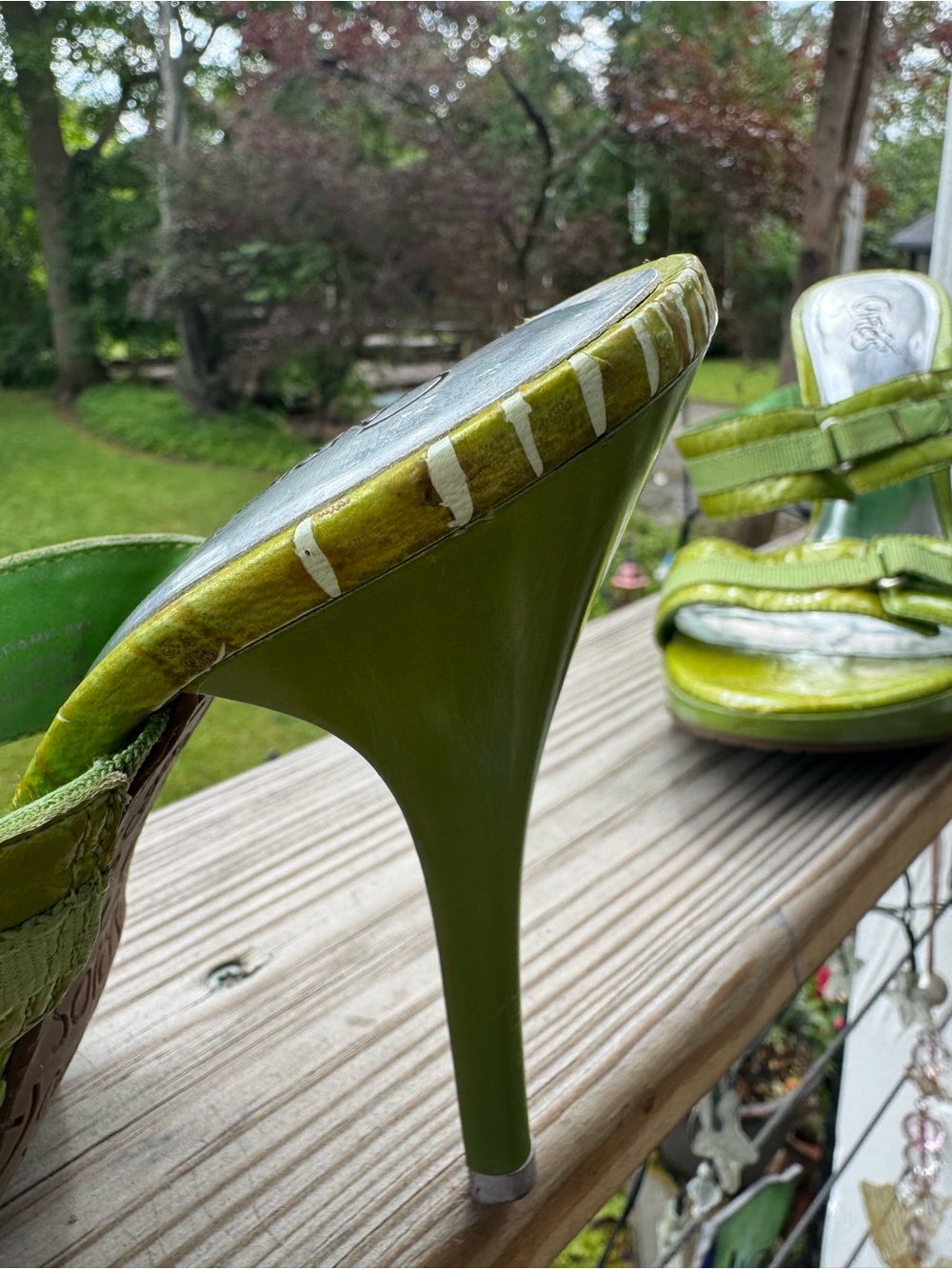 Carlos Santana Lime Green Platform Stiletto Sandals - Picture 5 of 9